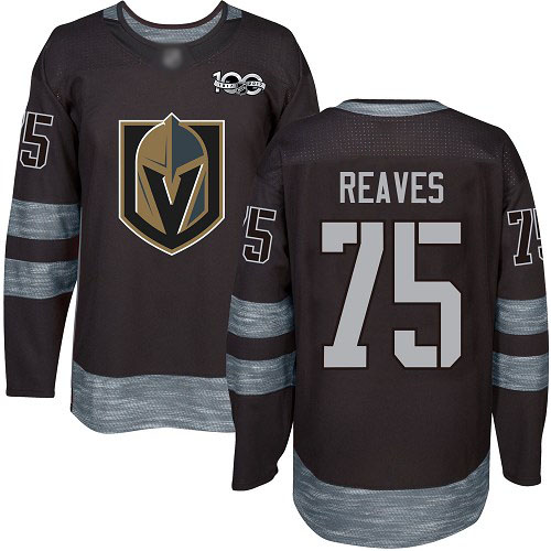 Personalized Golden Knights #75 Ryan Reaves Black 1917-2017 100th Anniversary Stitched Hockey Jersey