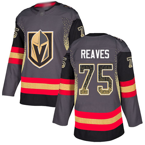 Personalized Golden Knights #75 Ryan Reaves Grey Home Authentic Drift Fashion Stitched Hockey Jersey