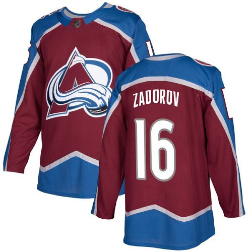 Personalized Avalanche #16 Nikita Zadorov Burgundy Home Authentic Stitched Hockey Jersey