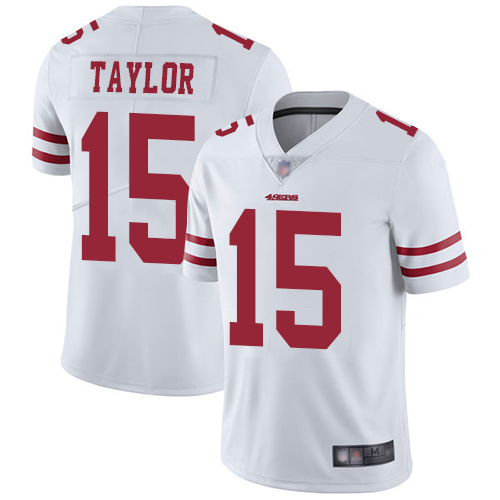 Personalized 49ers #15 Trent Taylor White Men’s Stitched Football Untouchable Limited Jersey