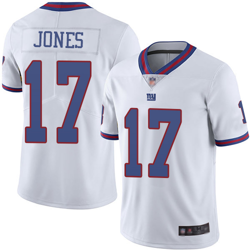 Personalized Giants #17 Daniel Jones White Youth Stitched Football Limited Rush Jersey