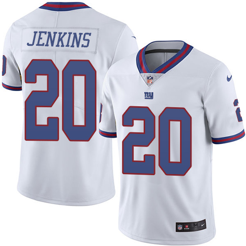 Personalized Giants #20 Janoris Jenkins White Youth Stitched Football Limited Rush Jersey