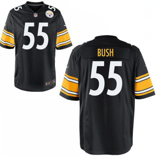 Personalized Men’s Pittsburgh Steelers #55 Devin bush Black Limited Jersey