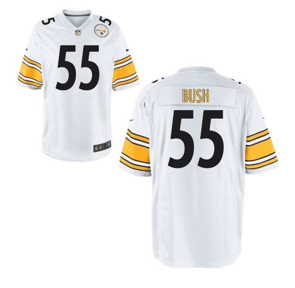 Personalized Men’s Pittsburgh Steelers #55 Devin Bush White Limited Jersey