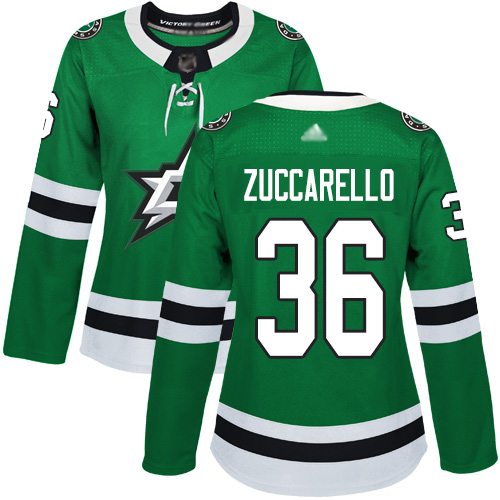 Personalized Stars #36 Mats Zuccarello Green Home Authentic Women’s Stitched Hockey Jersey