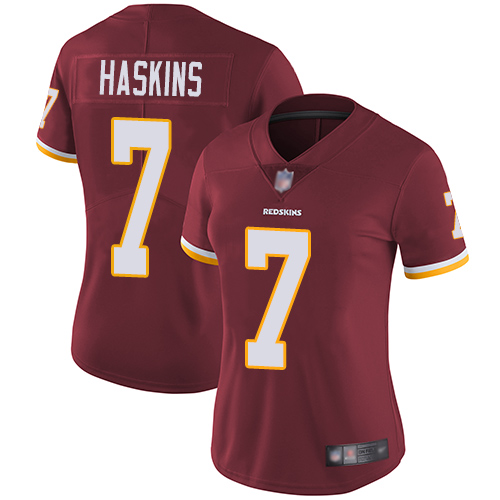 Personalized Redskins #7 Dwayne Haskins Burgundy Red Team Color Women’s Stitched Football Untouchable Limited Jersey