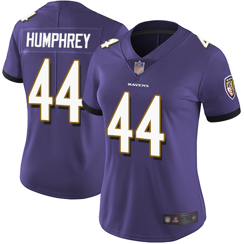 Personalized Ravens #44 Marlon Humphrey Purple Team Color Women’s Stitched Football Untouchable Limited Jersey