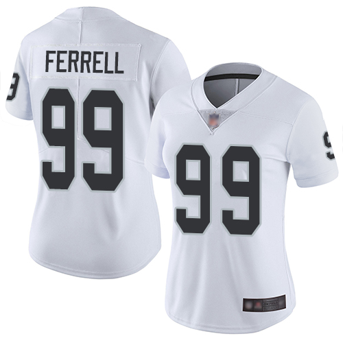 Personalized Raiders #99 Clelin Ferrell White Women’s Stitched Football Untouchable Limited Jersey