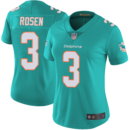 Personalized Dolphins #3 Josh Rosen Aqua Green Team Color Women’s Stitched Football Untouchable Limited Jersey
