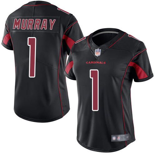 Personalized Cardinals #1 Kyler Murray Black Women’s Stitched Football Limited Rush Jersey
