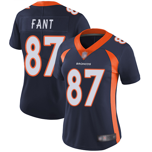 Personalized Broncos #87 Noah Fant Blue Alternate Women’s Stitched Football Untouchable Limited Jersey
