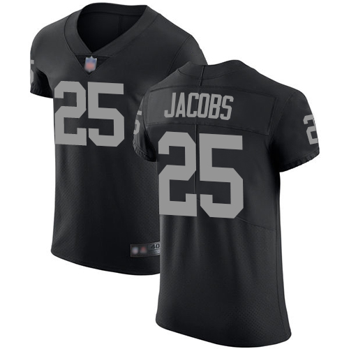 Personalized Raiders #25 Josh Jacobs Black Team Color Men’s Stitched Football Untouchable Elite Jersey