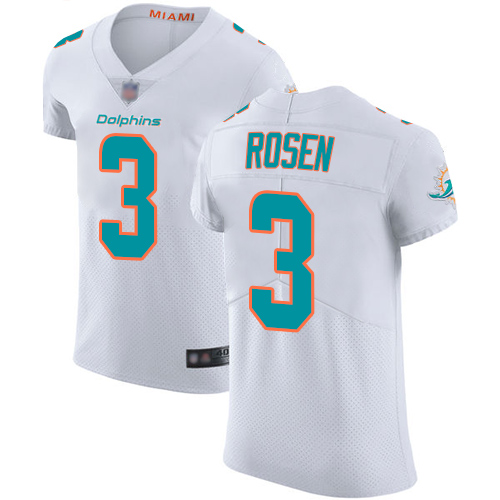 Personalized Dolphins #3 Josh Rosen White Men’s Stitched Football Untouchable Elite Jersey