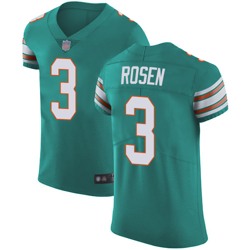 Personalized Dolphins #3 Josh Rosen Aqua Green Alternate Men’s Stitched Football Untouchable Elite Jersey