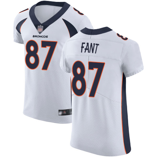 Personalized Broncos #87 Noah Fant White Men’s Stitched Football Untouchable Elite Jersey