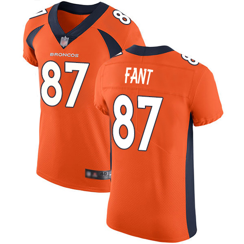 Personalized Broncos #87 Noah Fant Orange Team Color Men’s Stitched Football Untouchable Elite Jersey