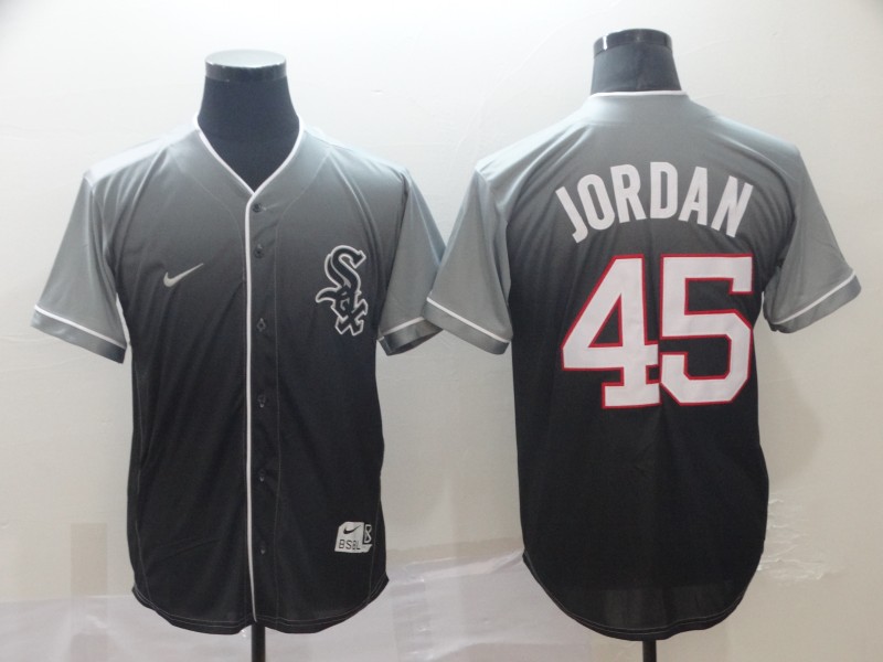 Personalized White Sox 45 Michael Jordan Gray Drift Fashion Jersey
