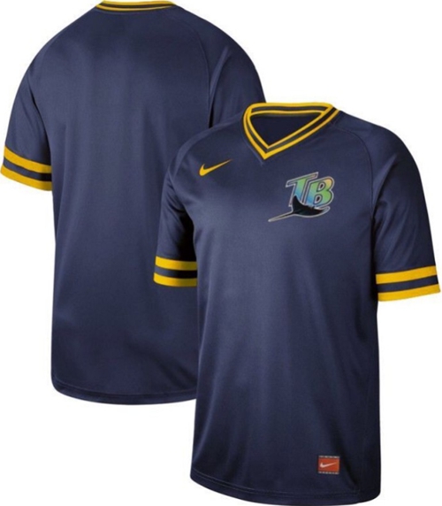 Personalized Rays Blank Navy Authentic Cooperstown Collection Stitched Baseball Jersey