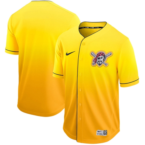 Personalized Pirates Blank Gold Fade Authentic Stitched Baseball Jersey