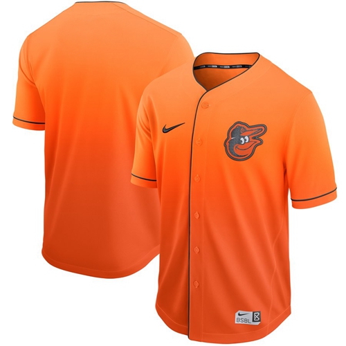Personalized Orioles Blank Orange Fade Authentic Stitched Baseball Jersey
