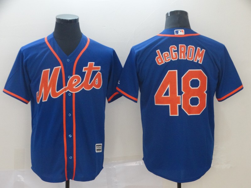 Personalized Mets 48 Jacob DeGrom Royal Cool Base Jersey