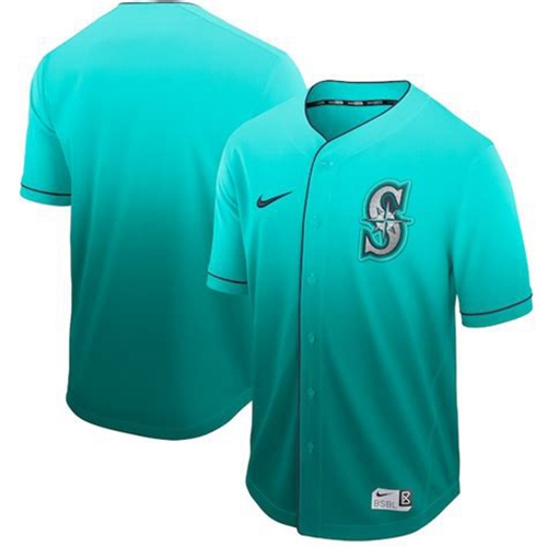 Personalized Mariners Blank Green Fade Authentic Stitched Baseball Jersey