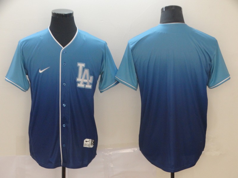 Personalized Dodgers Blank Blue Drift Fashion Jersey