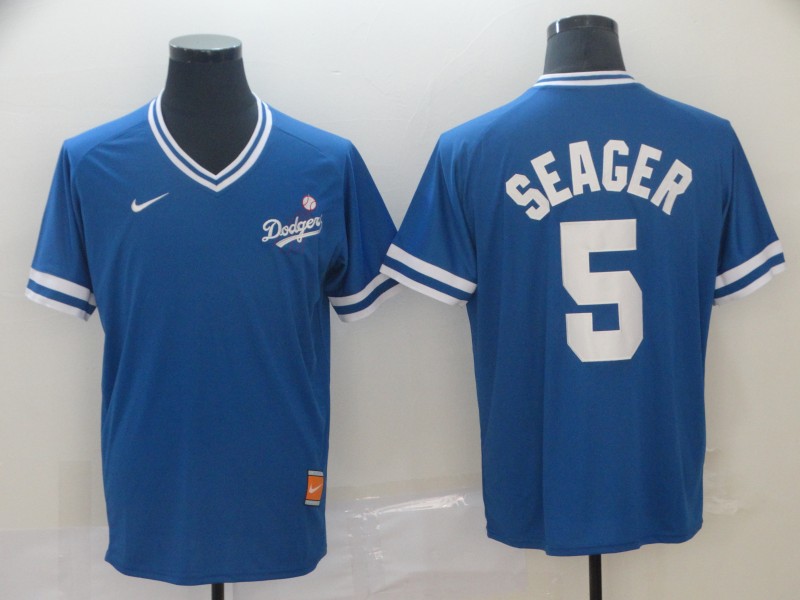Personalized Dodgers 5 Corey Seager Royal Throwback Jersey