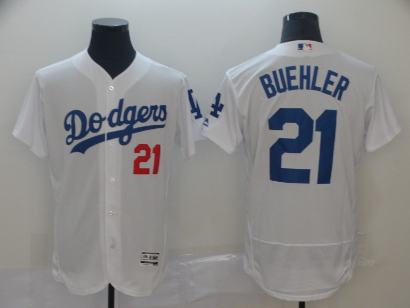 Personalized Dodgers 21 Walker Buehler White Flexbase Jersey