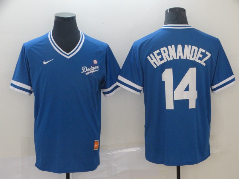 Personalized Dodgers 14 Enrique Hernandez Royal Throwback Jersey