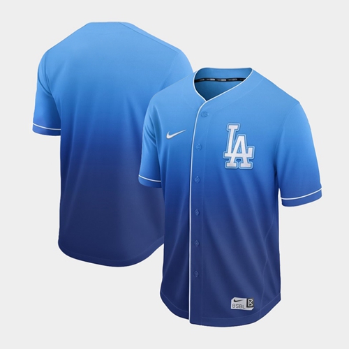 Personalized Dodgers Blank Royal Fade Authentic Stitched Baseball Jersey