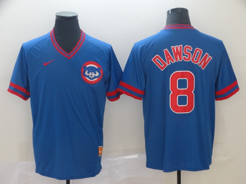 Personalized Cubs 8 Andre Dawson Blue Throwback Jersey