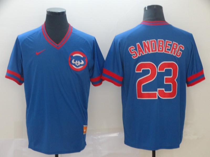 Personalized Cubs 23 Ryne Sandberg Blue Throwback Jersey