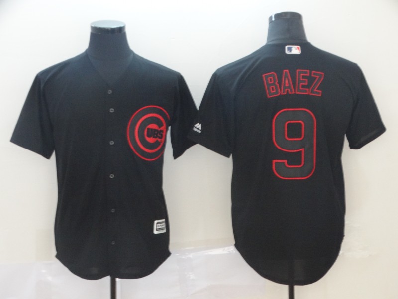 Personalized Cubs 9 Javier Baez Black Shadow Legend Jersey