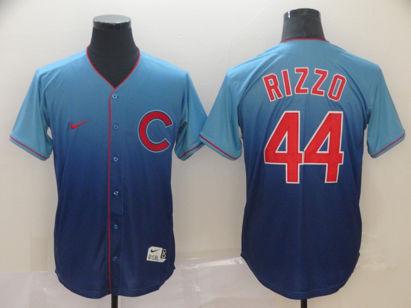 Personalized Cubs 44 Anthony Rizzo Blue Drift Fashion Jersey