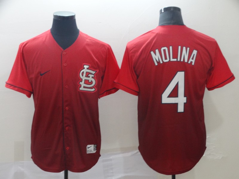 Personalized Cardinals 4 Yadier Molina Red Drift Fashion Jersey