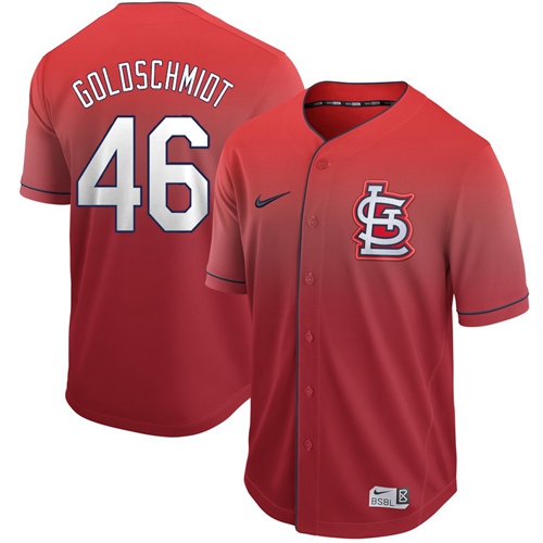 Personalized Cardinals #46 Paul Goldschmidt Red Fade Authentic Stitched Baseball Jersey
