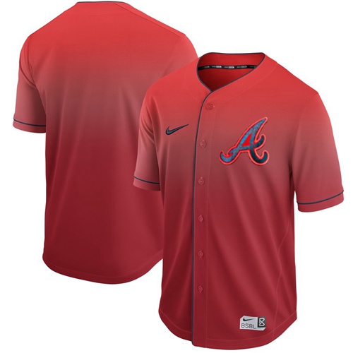 Personalized Braves Blank Red Fade Authentic Stitched Baseball Jersey