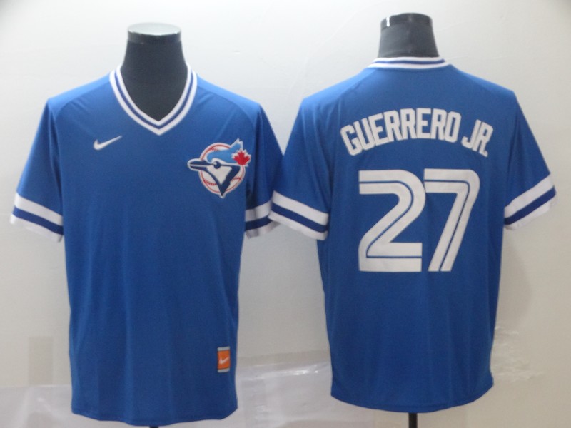 Personalized Blue Jays 27 Vladimir Guerrero Jr. Royal Throwback Jersey