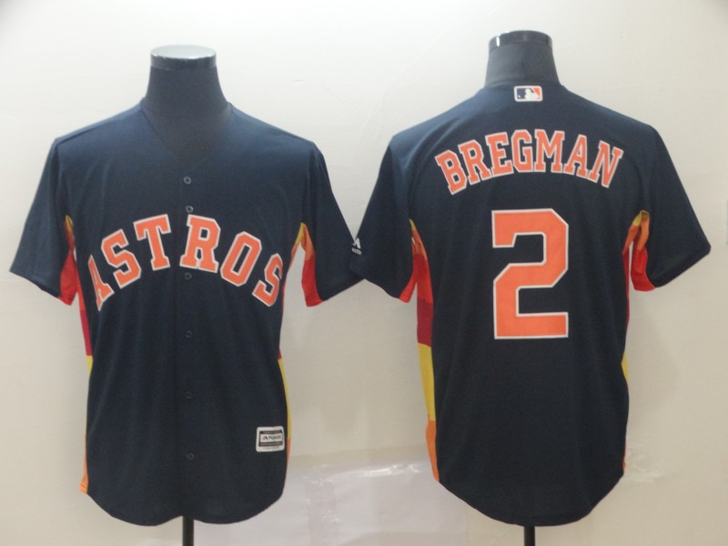 Personalized Astros 2 Alex Bregman Navy Cool Base Jersey