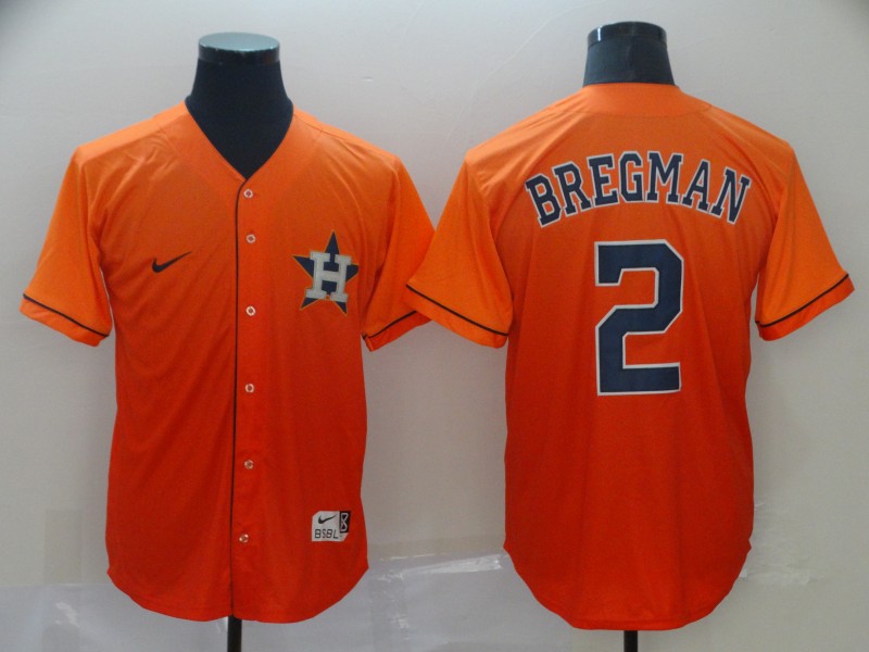 Personalized Astros 2 Alex Bregman Orange Drift Fashion Jersey