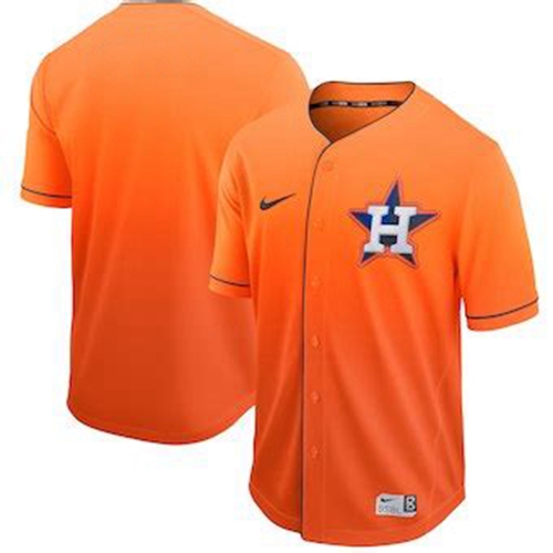 Personalized Astros Blank Orange Fade Authentic Stitched Baseball Jersey