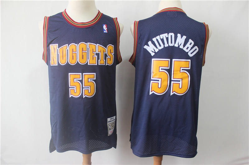 Personalized Nuggets 55 Dikembe Mutombo Navy Swingman Jersey