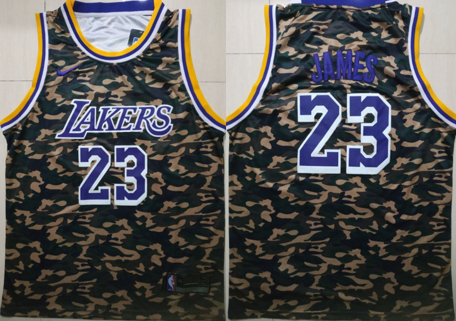 Personalized Lakers 23 Lebron James Camo Swingman Jersey