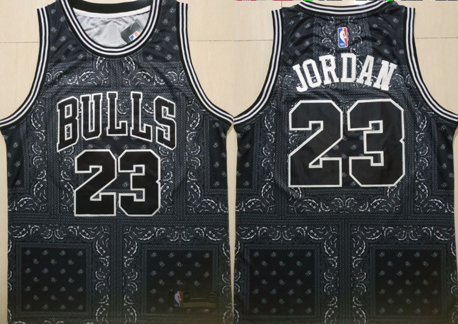 Personalized Bulls 23 Michael Jordan Black Fashion Swingman Jersey