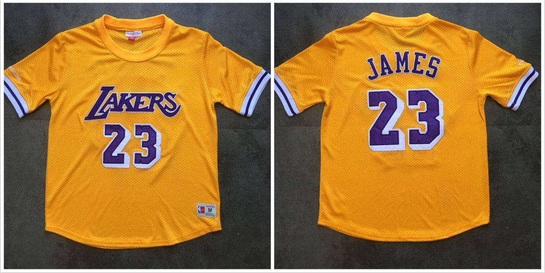 Personalized Bulls 23 Michael Jordan Yellow Mitchell & Ness Mesh Jersey