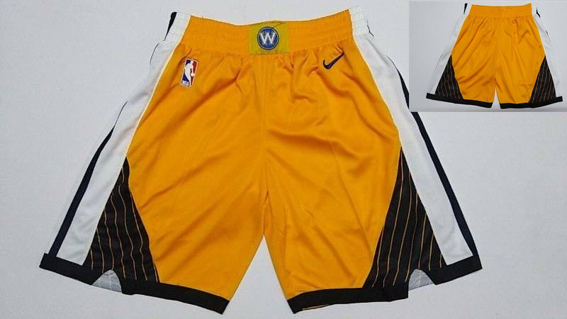 Personalized Warriors Yellow Earned Edition Swingman Shorts