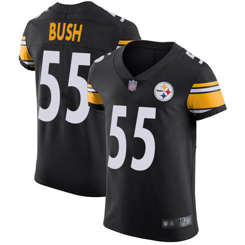 Personalized Steelers #55 Devin Bush Black Team Color Men’s Stitched Football Untouchable Elite Jersey