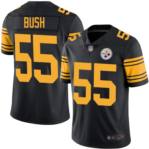 Personalized Steelers #55 Devin Bush Black Men’s Stitched Football Limited Rush Jersey