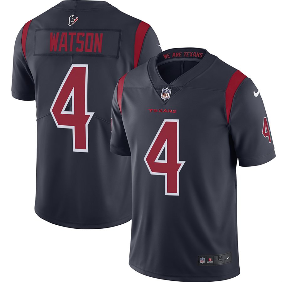 Personalized Texans 4 Deshaun Watson Navy Youth New 2019 Color Rush Limited Jersey